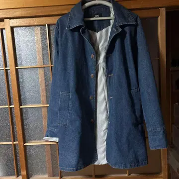 데님 자켓 스트라이프 안감