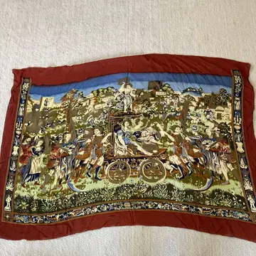 중세 기사 프린트 대형 스카프