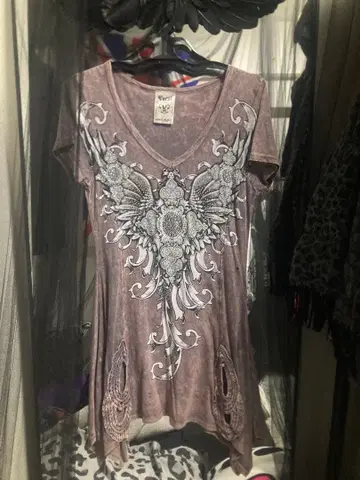 Vocal 엔젤 윙 튜닉 T셔츠 그런지 y2k