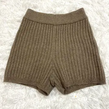 CHELSEA nugu 리브 니트 숏팬츠 브라운 계열