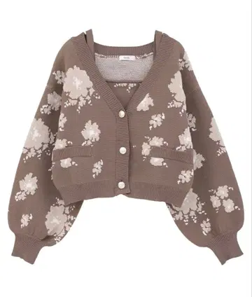 [ 새상품 ] 꽃무늬 브라운 가디건+뷔스티에 세트