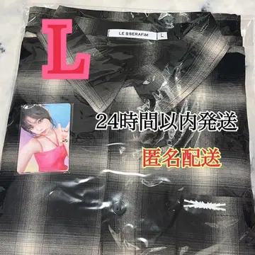 5 르세라핌 HOT IN JAPAN 체크 셔츠 L 사이즈