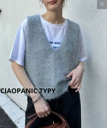 미사용 새상품 CIAOPANIC TYPY 믹스 페더얀 니트 베스트