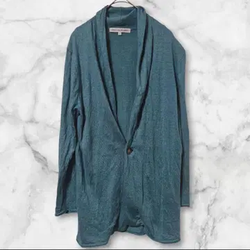 그린 라벨 릴랙싱 유나이티드 애로우즈 가디건 터콰이즈 린넨