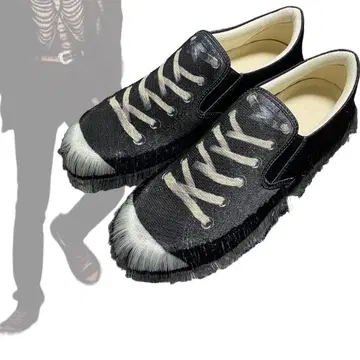 새상품 더블렛 photo printted 프린지 스니커즈 전사