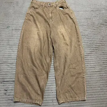 베이지 와이드 데님 팬츠