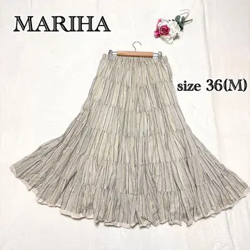 MARIHA 초원의 무지개 스커트 티어드 롱 코튼 36 마리하