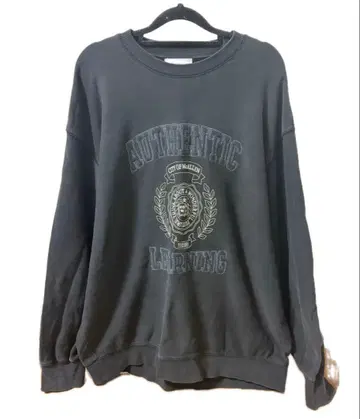 PAGEBOY 칼리지 자수 BIG 맨투맨 오버 사이즈 차콜