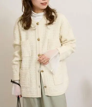 TWEEDY 니트 자켓 아이보리 relume