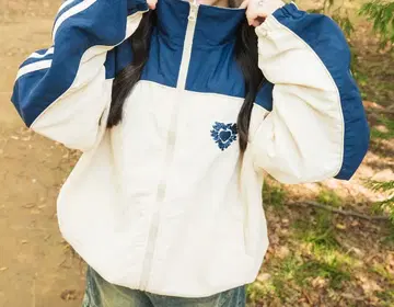 나일론 자켓 화이트/네이비