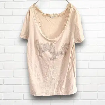 질스튜어트 T셔츠 반팔 FR 튤 발레코어 핑크 베이지