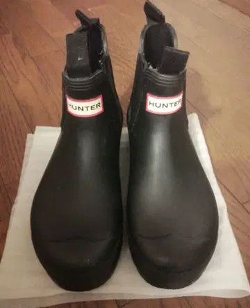 HUNTER 블랙 숏부츠 UK 5 EU38