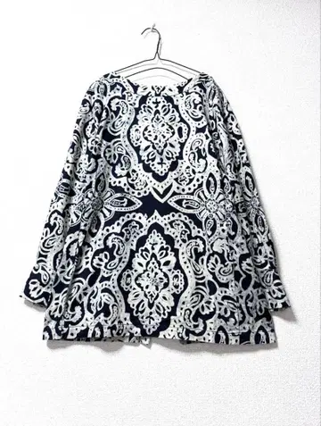 45R 45rpm 포티 파이브 알 네이비 나염 인디고 블라우스 올 패턴