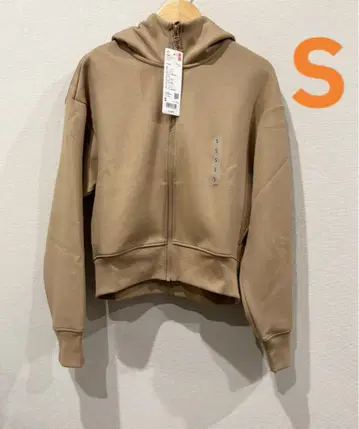 UNIQLO 드라이 맨투맨 풀 집업 후드티 베이지 S 사이즈 유니클로
