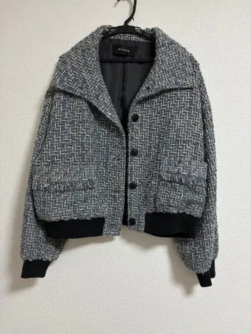 트위드 숏 블루종