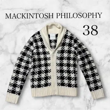컨디션 최상 매킨토시 철학 니트 L 하운드투스 체크 패턴
