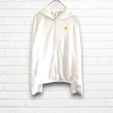 아디다스 후드티 겉옷 화이트 로고 UV컷 S 긴팔 후드 있음 작음