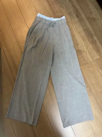 MAISON SPECIAL 그레이 와이드 팬츠