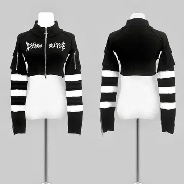 Dimmoire ZIP UP 크롭 상의