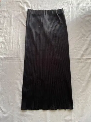 NOBLE 토탄 골지 타이트 스커트 38 블랙