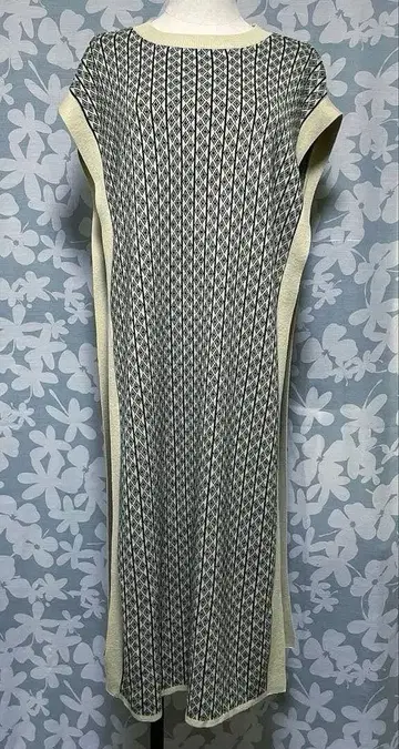 자카드 무늬 롱 니트 베스트