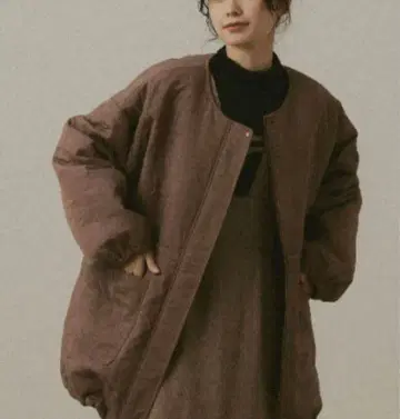 moi tytto 뉘앙스 패턴 퀼팅 블루종 코트