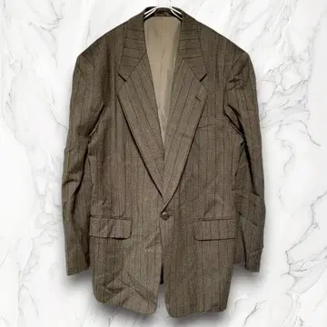 크리스찬 오자르 자켓 브라운 스트라이프 시크 캐주얼 패드