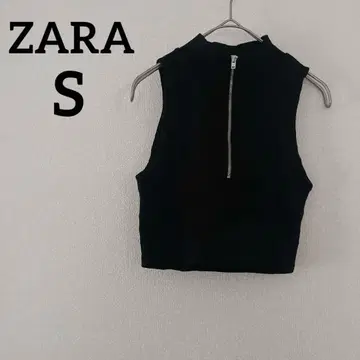 새상품급 ZARA [ S ] 자라 블랙 슬리브리스 지퍼 포함