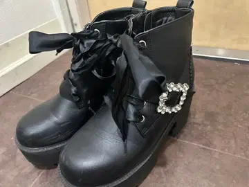 반짝이는 벨트 부츠 블랙 지뢰 csT&P