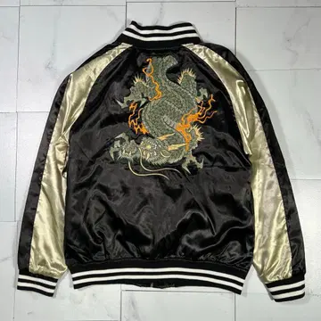 스카잔 블루종 양면 자수 드래곤 바이컬러 구제 의류