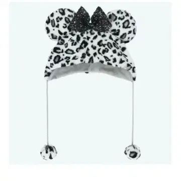 디즈니 팬캡 레오파드 무늬 화이트