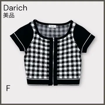 [다리치] 깅엄 체크 지퍼 니트탑 / 새상품급 / 성숙/러블리