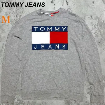 90s 타미힐피거진스 맨투맨 트레이닝복 플래그 자수 긴팔 그레이 M