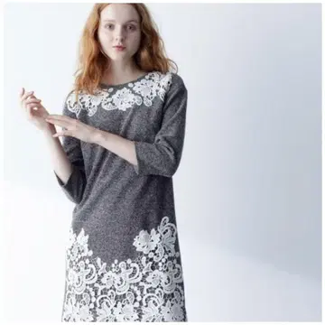 GRACE CONTINENTAL 레이스 패치 원피스