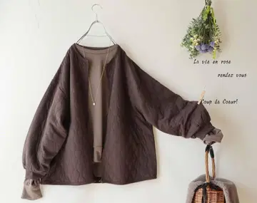 새상품 할인 *LL 브라운* 퀼트 지퍼 자켓 가디건 빅 사이즈