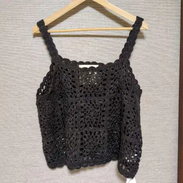 sm2 35th 코바늘 모티브 베스트 차콜 사만사 모스모스 뷔스티에