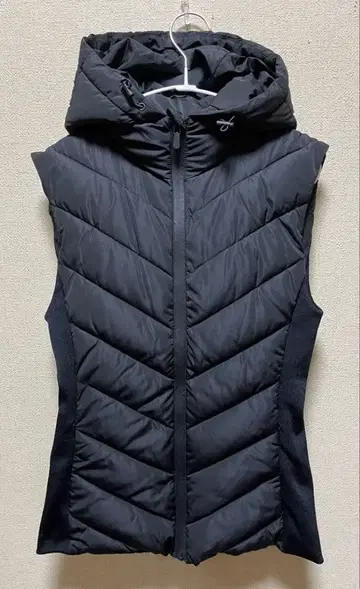 ZARA/후디드 퀼팅 다운 베스트/미 실루엣/블랙 S