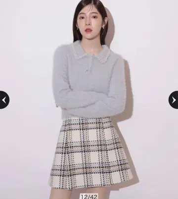 펄 비쥬 카라 페더 니트