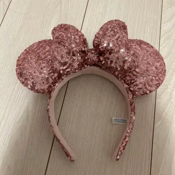 미키 귀 스팽글 머리띠 핑크