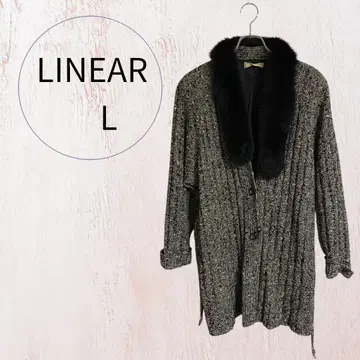 LINEAR 퍼 카라 부착 리브 자켓 스타일리시 블랙 L 사이즈