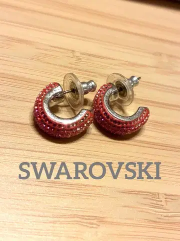 스와로브스키 Maggy 후프 귀걸이 핑크