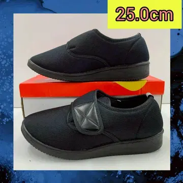 새상품 25.0cm 남성용 경량 발넓은 간호용 신발 재활 신발 black