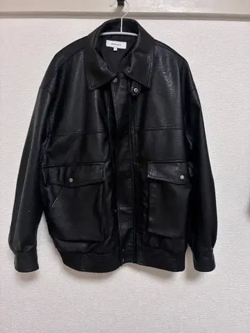 오버 사이즈 가죽 자켓 블루종