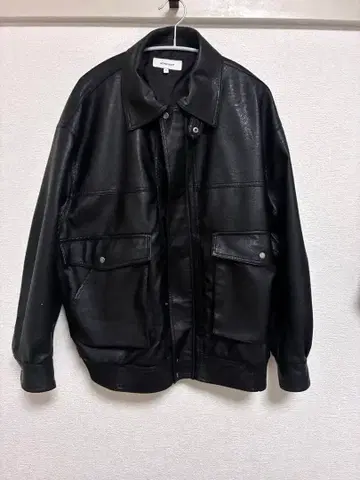 오버 사이즈 가죽 자켓 블루종