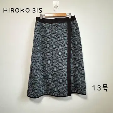 HIROKO BIS 울 니트 스커트 랩 스타일 스커트 기하학 패턴 13호