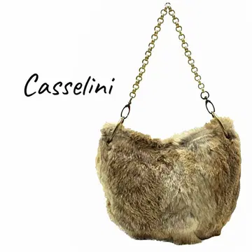 Casselini (캐세리니) 숄더 체인 퍼 핸드백