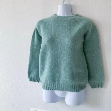 Harley of SCOTLAND 크루넥 니트 34S 라이트 그린