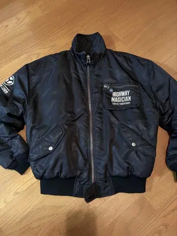 YELLOW CORN 자수 로고 블루종 자켓