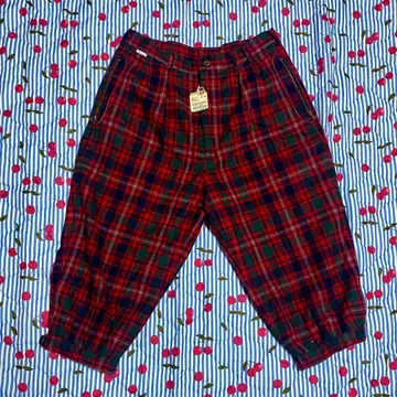 [ 미사용 새상품 ] papas 파파스 체크 팬츠 골프 빨간색 y2k