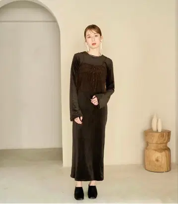 히나리 원피스 브라운